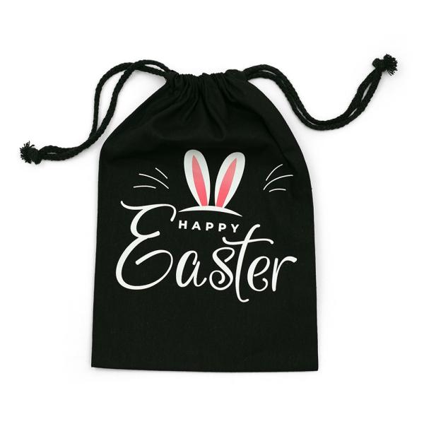 Calico Bags | Easter Bags – Bunny Ears – Black Calico Bags 20Cm X 30Cm With Drawstrings Bags Calico Bags