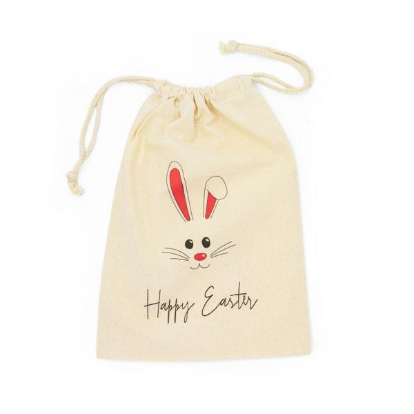 Calico Bags | Easter Bags – Bunny Face – Calico Bags 20Cm X 30Cm With Drawstrings Bags Calico Bags