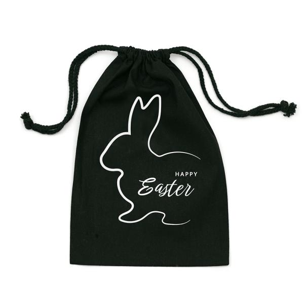 Calico Bags | Easter Bags – Bunny Silhouette – Black Calico Bags 20Cm X 30Cm With Drawstrings Bags Calico Bags