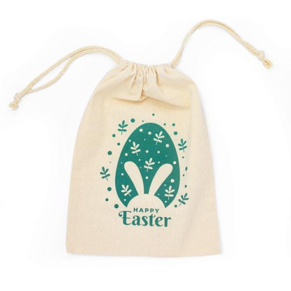 Calico Bags | Easter Bags – Teal Egg – Calico Bags 20Cm X 30Cm With Drawstrings Bags Calico Bags