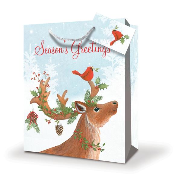 Christmas Bags | Christmas Bags – Reindeer Greetings – Medium To Large Christmas Christmas Bags