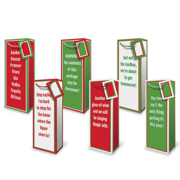 Christmas Bags | Christmas Bottle Bags – Cheeky Monkey Assortment Christmas Christmas Bags