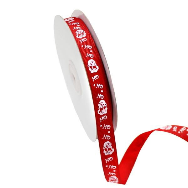 Christmas Ribbons | Red Grosgrain Christmas Ribbon With Santa Ho Ho Ho 12Mm X 25M Christmas Christmas Ribbons