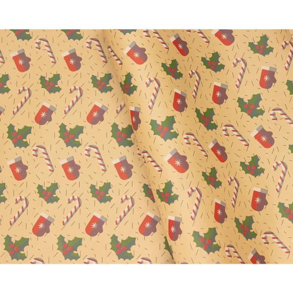 Christmas Wrapping Paper | Christmas Kraft Brown Wrapping Paper – 500Mm X 60M – Candy & Mitten Christmas Christmas Wrapping Paper