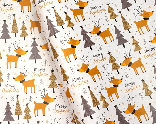 Christmas Wrapping Paper | Christmas Wrapping Paper – 500Mm X 60M – Golden Brown Reindeers Christmas Christmas Wrapping Paper