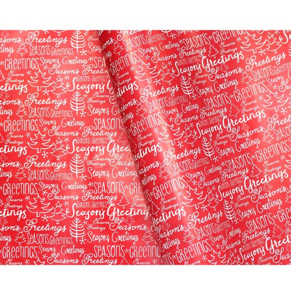 Christmas Wrapping Paper | Christmas Wrapping Paper – 500Mm X 60M – Seasons Greetings On Red Christmas Christmas Wrapping Paper