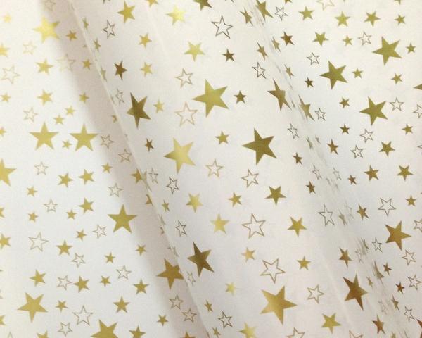 Christmas Wrapping Paper | Wrapping Paper – 500Mm X 60M – Gold Stars Christmas Christmas Wrapping Paper