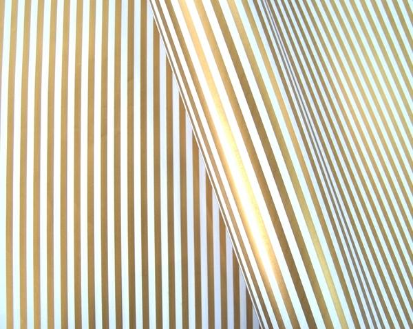 Christmas Wrapping Paper | Wrapping Paper – 500Mm X 60M – Gold Stripes On White Christmas Christmas Wrapping Paper