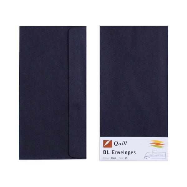 Envelopes | Black Dl Envelopes – Pack Of 25 – 80Gsm By Quill Envelopes Envelopes