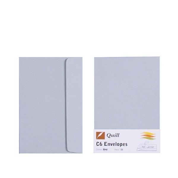 Envelopes | Grey C6 Envelopes – Pack Of 25 – 80Gsm By Quill Envelopes Envelopes