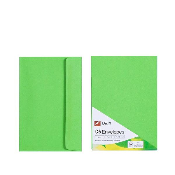 Envelopes | Lime Green C6 Envelopes – Pack Of 25 – 80Gsm By Quill Envelopes Envelopes