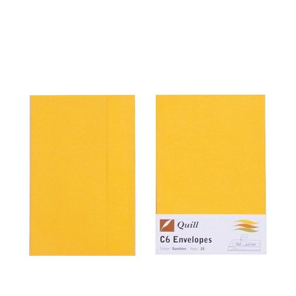 Envelopes | Yellow C6 Envelopes – Pack Of 25 – 80Gsm By Quill Envelopes Envelopes