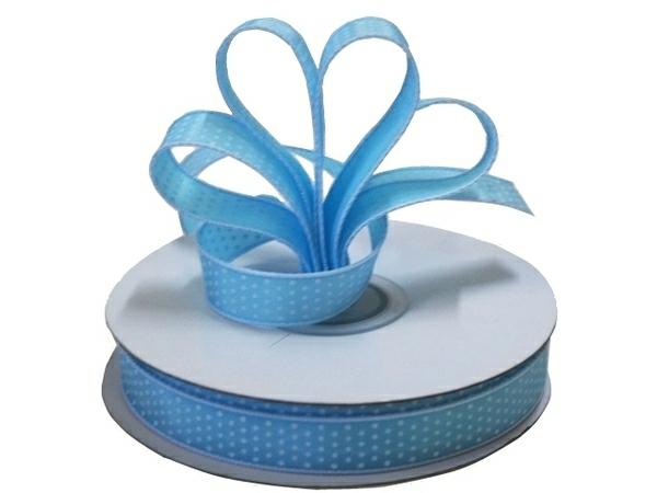 Fabric Ribbon – Patterned & Other | Dots Ribbon – 12Mm X 25M – Blue With White Spots Fabric Ribbon - Patterned & Other Fabric Ribbon - Patterned & Other