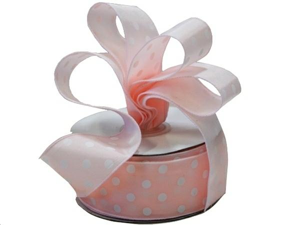 Fabric Ribbon – Patterned & Other | Dots Ribbon – 38Mm X 25M – Light Pink With White Spots Fabric Ribbon - Patterned & Other Fabric Ribbon - Patterned & Other