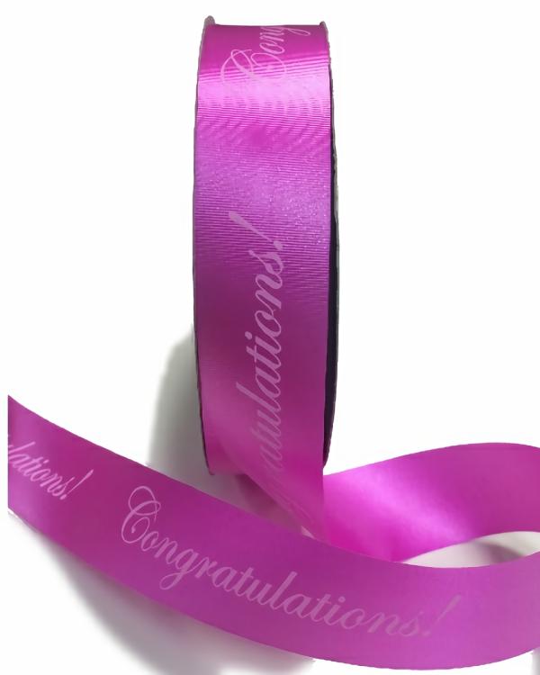 Florist & Tear Ribbon | Printed Florist Tear Ribbon – 30Mm X 91M – Congratulations! – Pink Florist & Tear Ribbon Florist & Tear Ribbon