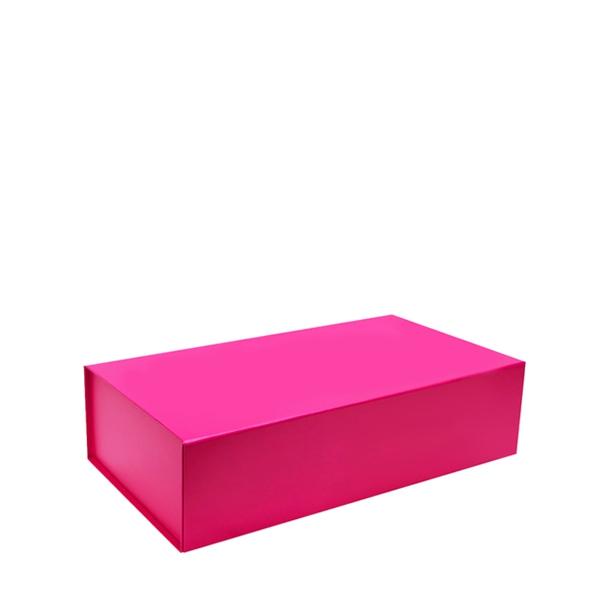 Gift & Hamper Boxes With Magnetic Lid | Double Wine Bottle Gift Box – Matt Hot Pink With Magnetic Closing Lid Boxes Gift & Hamper Boxes With Magnetic Lid