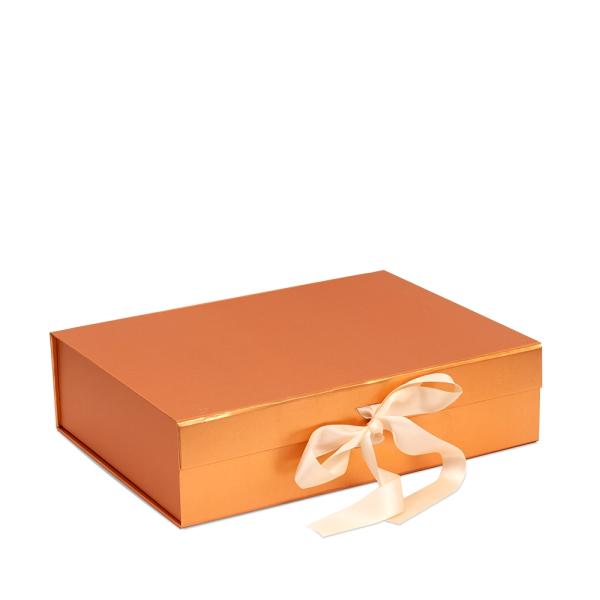 Gift & Hamper Boxes With Magnetic Lid | Medium Hamper Gift Box – Metallic Rose Gold Copper Boxes Gift & Hamper Boxes With Magnetic Lid