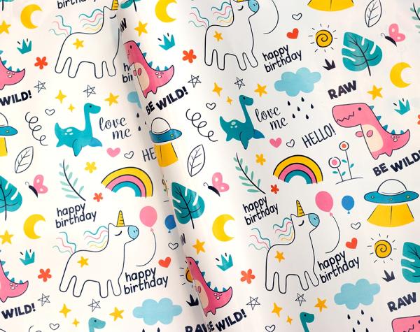 Gift Wrap Paper Rolls – Bulk | Wrapping Paper – 500Mm X 60M – Birthday Magic & Unicorns Gift Wrap Paper Rolls - Bulk Gift Wrap Paper Rolls - Bulk