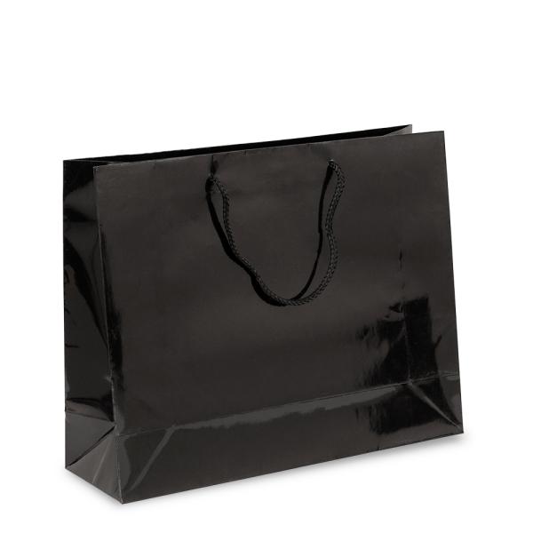 Glossy & Matt Gift Bags – Rope Handles | Gift Carry Bags – Glossy Black – Boutique Bags Glossy & Matt Gift Bags - Rope Handles