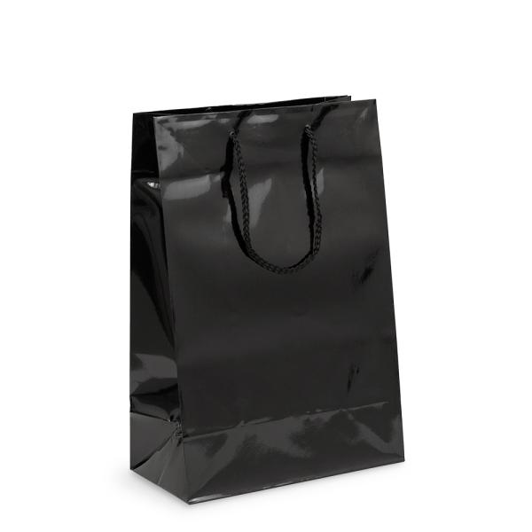 Glossy & Matt Gift Bags – Rope Handles | Gift Carry Bags – Glossy Black – Medium/Large Bags Glossy & Matt Gift Bags - Rope Handles