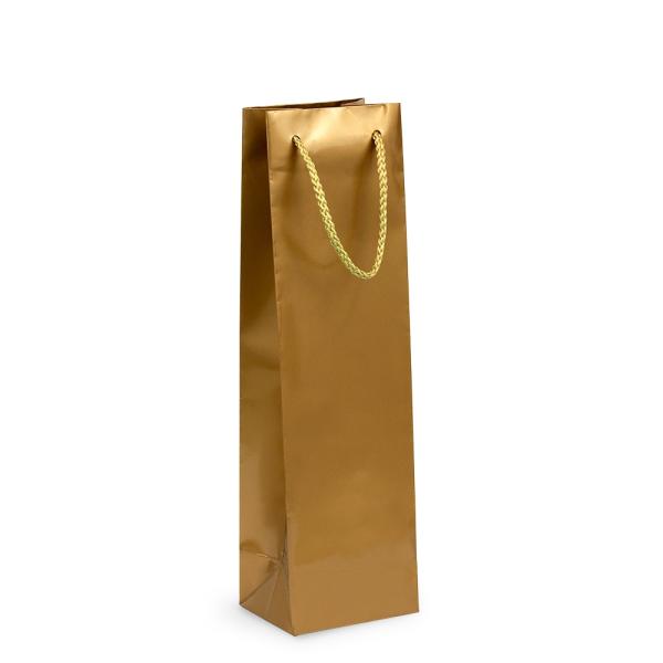 Glossy & Matt Gift Bags – Rope Handles | Gift Carry Bags – Glossy Gold – Wine Bottle Bags Glossy & Matt Gift Bags - Rope Handles