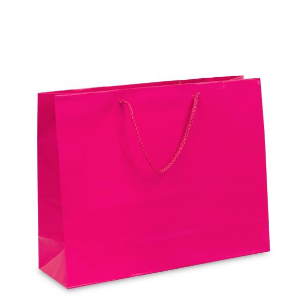 Glossy & Matt Gift Bags – Rope Handles | Gift Carry Bags – Glossy Hot Pink – Boutique Bags Glossy & Matt Gift Bags - Rope Handles