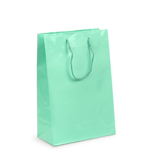 Glossy & Matt Gift Bags – Rope Handles | Gift Carry Bags – Glossy Sea Green – Medium/Large Bags Glossy & Matt Gift Bags - Rope Handles