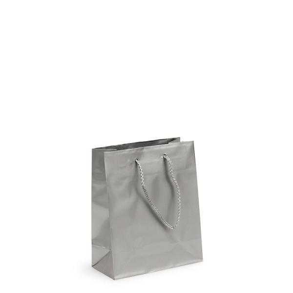 Glossy & Matt Gift Bags – Rope Handles | Gift Carry Bags – Glossy Silver – Small/Medium Bags Glossy & Matt Gift Bags - Rope Handles