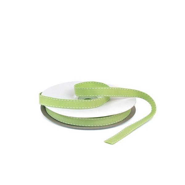 Grosgrain Ribbon | Grosgrain Ribbon – 12Mm X 25M – Light Green With White Stitch Grosgrain Ribbon Grosgrain Ribbon