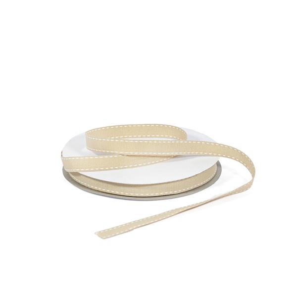 Grosgrain Ribbon | Grosgrain Ribbon – 12Mm X 25M – Natural With White Stitch Grosgrain Ribbon Grosgrain Ribbon