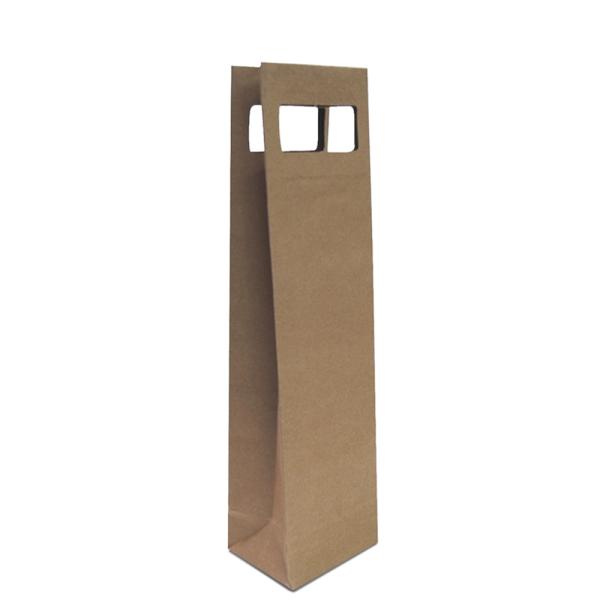 Kraft Paper Bags – Premium | Kraft Bags – Premium Die Cut Kraft Brown Single Wine Bottle Gift Bag Bags Kraft Paper Bags - Premium