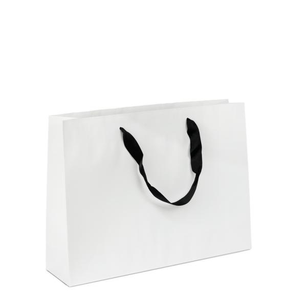 Kraft Paper Bags – Premium | Kraft Bags – Premium White Medium Boutique Gift Bag – Black Handles Bags Kraft Paper Bags - Premium