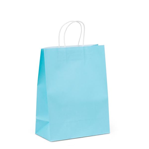 Kraft Paper Bags – Twisted Handles | Kraft Bags – Medium – Light Blue Bags Kraft Paper Bags - Twisted Handles