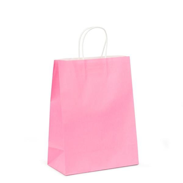 Kraft Paper Bags – Twisted Handles | Kraft Bags – Medium – Light Pink Bags Kraft Paper Bags - Twisted Handles