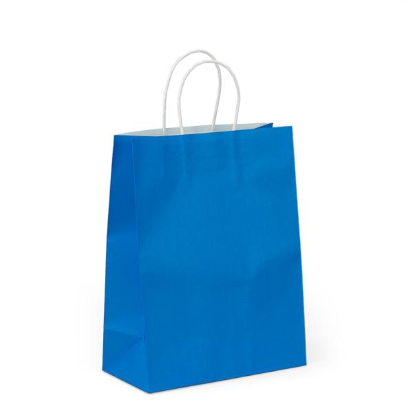 Kraft Paper Bags – Twisted Handles | Kraft Bags – Medium – Royal Blue – White Handles Bags Kraft Paper Bags - Twisted Handles