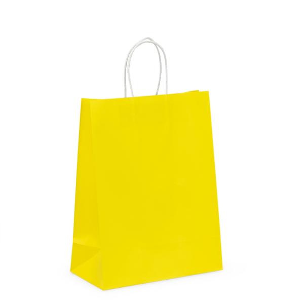 Kraft Paper Bags – Twisted Handles | Kraft Bags – Medium – Yellow Bags Kraft Paper Bags - Twisted Handles