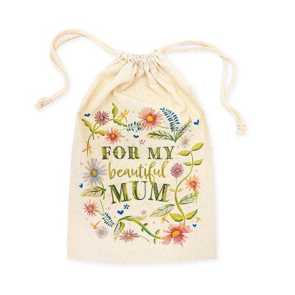 Mother’s Day Bags | Mother’s Day Bags – Beautiful Mum – Calico Bags 20Cm X 30Cm With Drawstrings Bags Mother's Day Bags