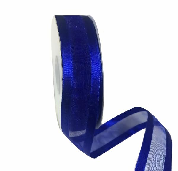 Organza Ribbon | Blue Organza Ribbon With Satin Edge – 25Mm X 25M Organza Ribbon Organza Ribbon