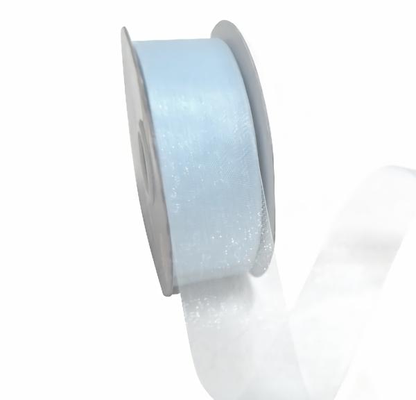 Organza Ribbon | Sheer Organza Cut Edge – 25Mm X 50M – Light Blue Organza Ribbon Organza Ribbon