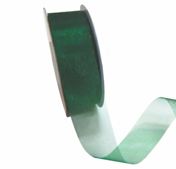 Organza Ribbon | Sheer Organza Cut Edge Ribbon – 25Mm X 50M – Bottle Green Organza Ribbon Organza Ribbon