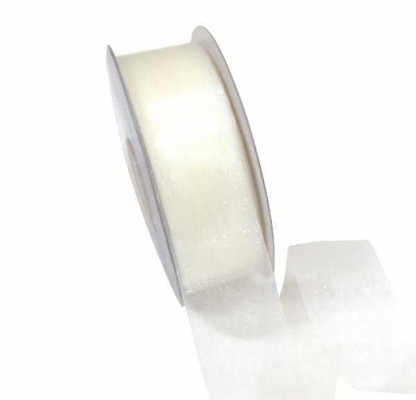 Organza Ribbon | Sheer Organza Cut Edge Ribbon – 25Mm X 50M – Cream Organza Ribbon Organza Ribbon