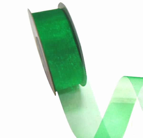 Organza Ribbon | Sheer Organza Cut Edge Ribbon – 25Mm X 50M – Emerald Green Organza Ribbon Organza Ribbon