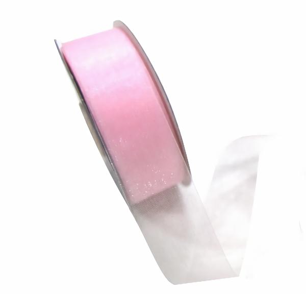 Organza Ribbon | Sheer Organza Cut Edge Ribbon – 25Mm X 50M – Light Pink Organza Ribbon Organza Ribbon