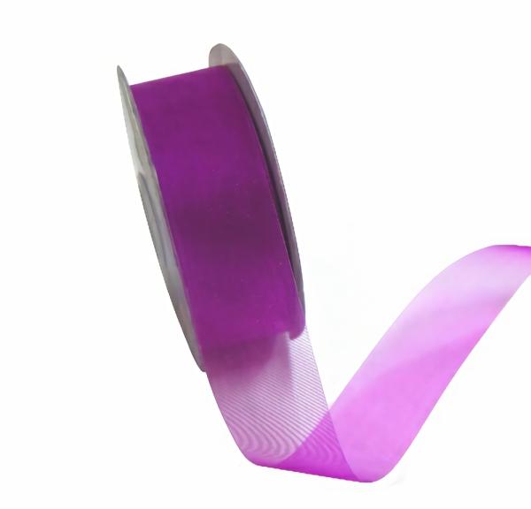 Organza Ribbon | Sheer Organza Cut Edge Ribbon – 25Mm X 50M – Purple Organza Ribbon Organza Ribbon