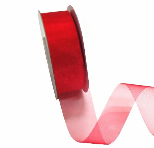 Organza Ribbon | Sheer Organza Cut Edge Ribbon – 25Mm X 50M – Red Organza Ribbon Organza Ribbon