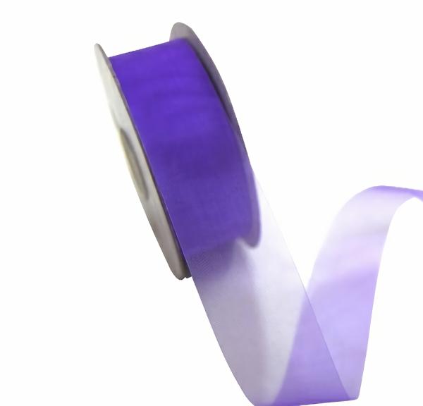 Organza Ribbon | Sheer Organza Cut Edge Ribbon – 25Mm X 50M – Violet Organza Ribbon Organza Ribbon