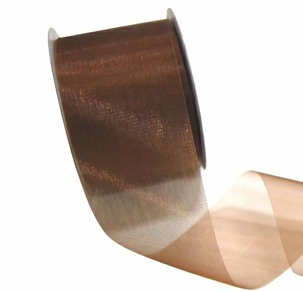 Organza Ribbon | Sheer Organza Cut Edge Ribbon – 50Mm X 25M – Copper Organza Ribbon Organza Ribbon