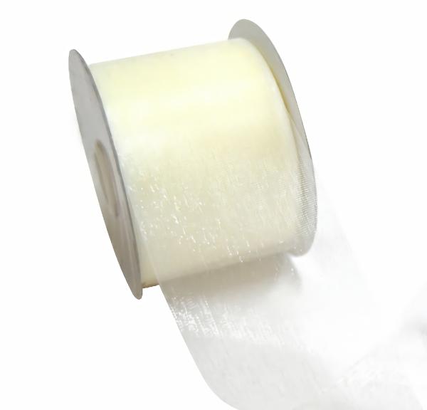 Organza Ribbon | Sheer Organza Cut Edge Ribbon – 50Mm X 25M – Cream Organza Ribbon Organza Ribbon