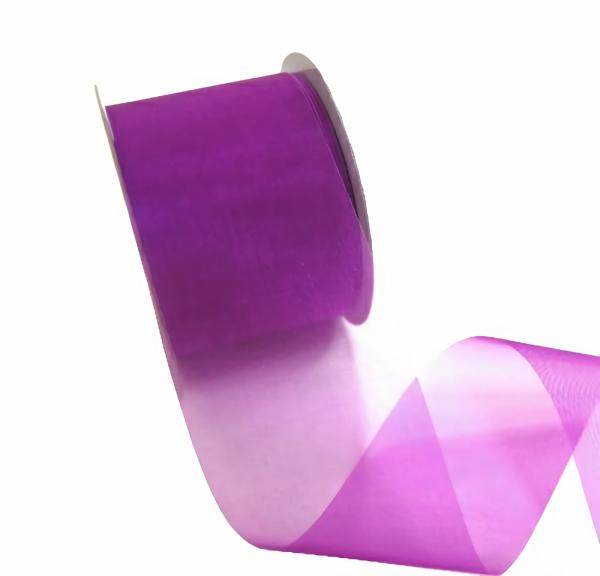 Organza Ribbon | Sheer Organza Cut Edge Ribbon – 50Mm X 25M – Purple Organza Ribbon Organza Ribbon