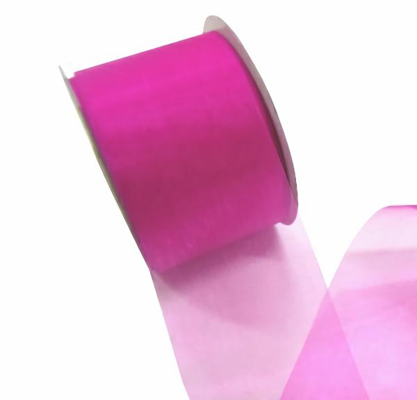 Organza Ribbon | Sheer Organza Cut Edge Ribbon – 50Mm X 25M – Rosebloom Hot Pink Organza Ribbon Organza Ribbon